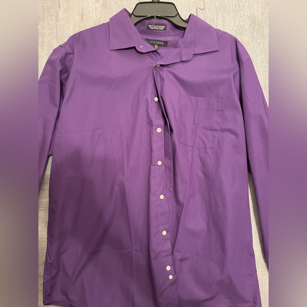 Mens button up Ivy Crew XL purple shirt.